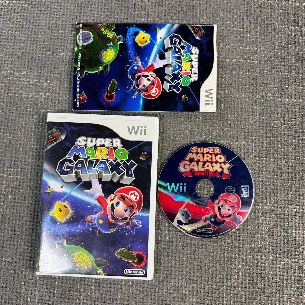 Nintendo Super Mario Galaxy Wii Game One Size Multi CIB Manual RVL-RMGE-USA